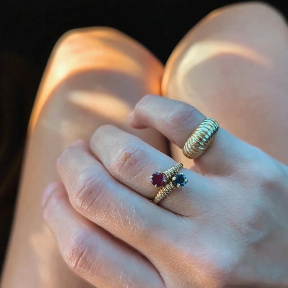 Sapphire and ruby ring